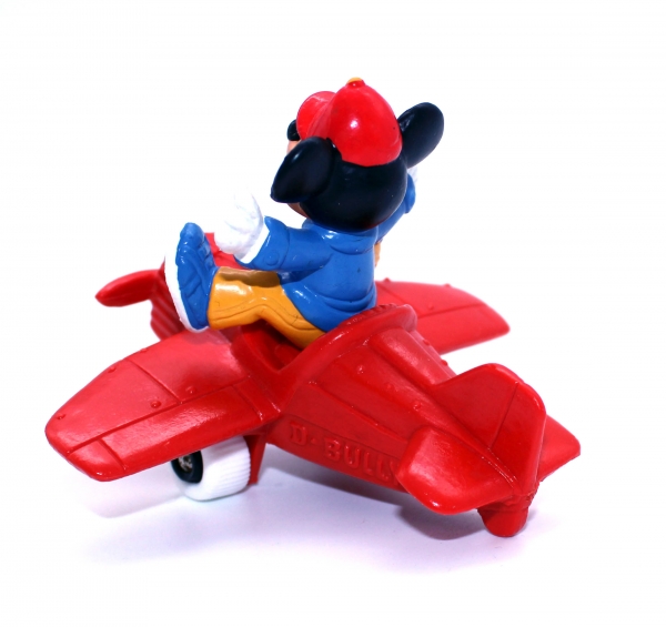 Micky Maus Figur im roten Flugzeug von Bullyland